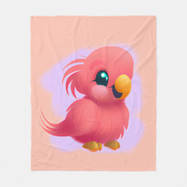かわいい可愛らしいピンクのベビー鸚鵡 フリースブランケット
