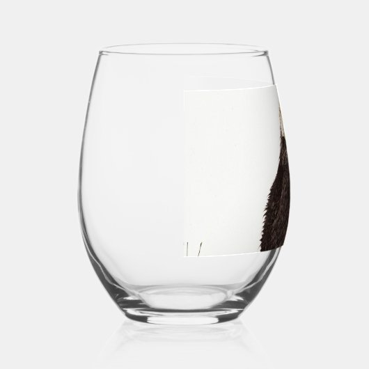 かわいい可愛らしいフワフワのカワウソ ステムなしワイングラス (右)