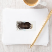 かわいい可愛らしいフワフワのカワウソ ラベル (インサイチュ)