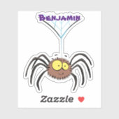 かわいい可愛らしいフワフワの茶色のクモの漫画 シール (シート)