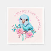 かわいい可愛らしいブルーベビー鸚鵡 スタンダードカクテルナプキン (正面)