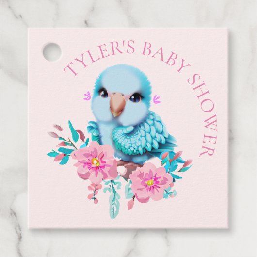 かわいい可愛らしいブルーベビー鸚鵡 フェイバータグ (正面)