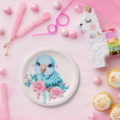 かわいい可愛らしいブルーベビー鸚鵡 ペーパープレート (パーティー)