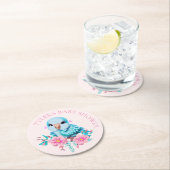 かわいい可愛らしいブルーベビー鸚鵡 ラウンドペーパーコースター (インサイチュ)