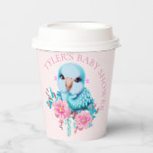 かわいい可愛らしいブルーベビー鸚鵡 紙コップ (正面)