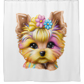 かわいい可愛らしいベビーヨークシャーテリア シャワーカーテン (正面)