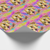 かわいい可愛らしいベビーヨークシャーテリア ラッピングペーパー (角)