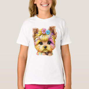 かわいい可愛らしいベビーヨークシャーテリア Tシャツ