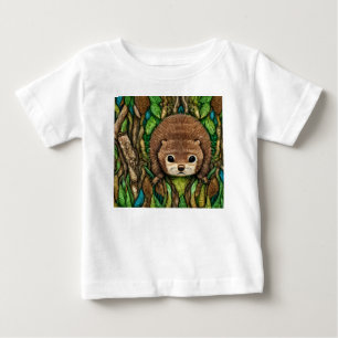 かわいい可愛らしいリトルベビービーバー ベビーTシャツ