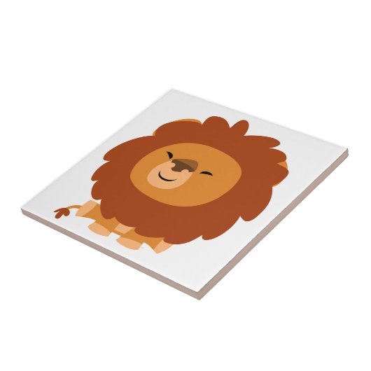 かわいい可愛らしい可愛らしい漫画のライオンのタイル タイル (側面)