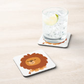かわいい可愛らしい漫画のライオンのコースターセット コースター (右側)