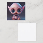 かわいい可愛らしい漫画エイリアンベビー スクエア名刺 (正面/裏面)