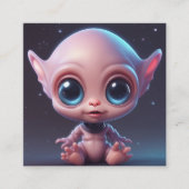 かわいい可愛らしい漫画エイリアンベビー スクエア名刺 (正面)