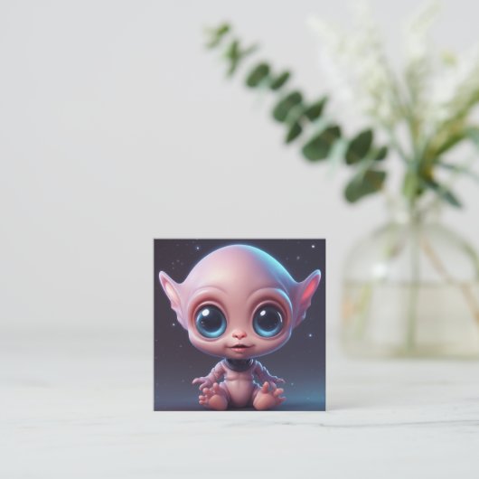 かわいい可愛らしい漫画エイリアンベビー スクエア名刺 (スタンド正面)