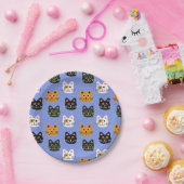 かわいい可愛らしい猫たち、カラフルとおもしろい。 ペーパープレート (パーティー)