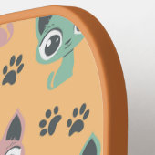 かわいい可愛らしい猫の柄の猫の足 ピックルボールラケット (左詳細)