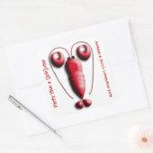かわいい可愛らしい赤ロブスターハート型ピンサー スクエアシール (封筒)