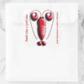 かわいい可愛らしい赤ロブスターハート型ピンサー スクエアシール (バッグ)