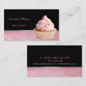 かわいい可愛エレガントいカップケーキベーカリー 名刺 (正面/裏面)