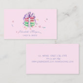 かわいい可愛エレガントらしいマカロン、スイーツベーカリー 名刺 (正面/裏面)