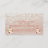 かわいい可愛ストライプのらしい、キラキラした、カップケーキ 名刺 (裏面)