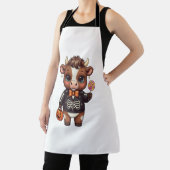 かわいい可笑しいハロウィンハイランドカウズ エプロン (インサイチュ)