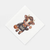 かわいい可笑しいハロウィンハイランドカウズ スタンダードランチョンナプキン (角)