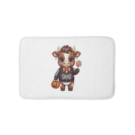 かわいい可笑しいハロウィンハイランドカウズ バスマット (正面)