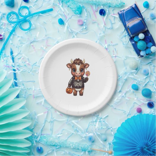 かわいい可笑しいハロウィンハイランドカウズ ペーパープレート (パーティー)