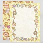 かわいい台所用品イエロー紙シート (正面/裏面)