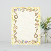 かわいい台所用品イエロー紙シート (スタンド正面)