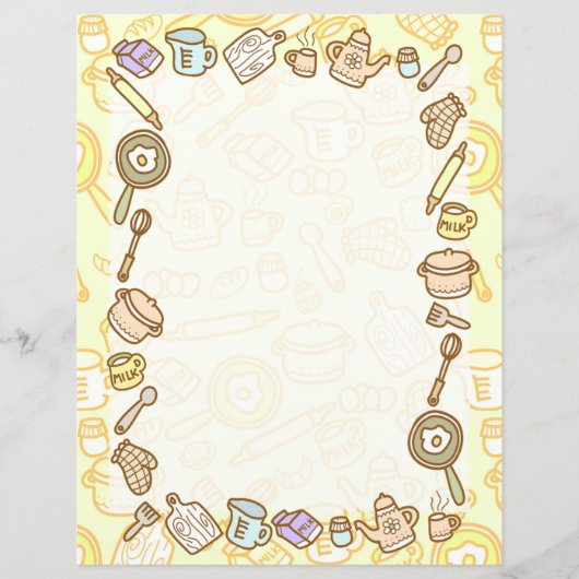 かわいい台所用品イエロー紙シート (正面)