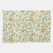 かわいい台所用品グリーン キッチンタオル (横)