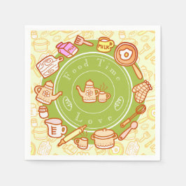 かわいい台所用品グリーン スタンダードカクテルナプキン