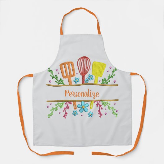 かわいい台所用品パーソナライズされた エプロン (正面)