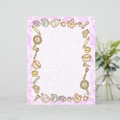 かわいい台所用品ピンクの紙シート (スタンド正面)