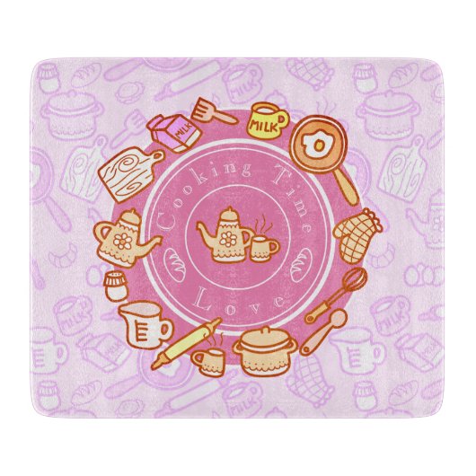かわいい台所用品ピンク カッティングボード (正面)