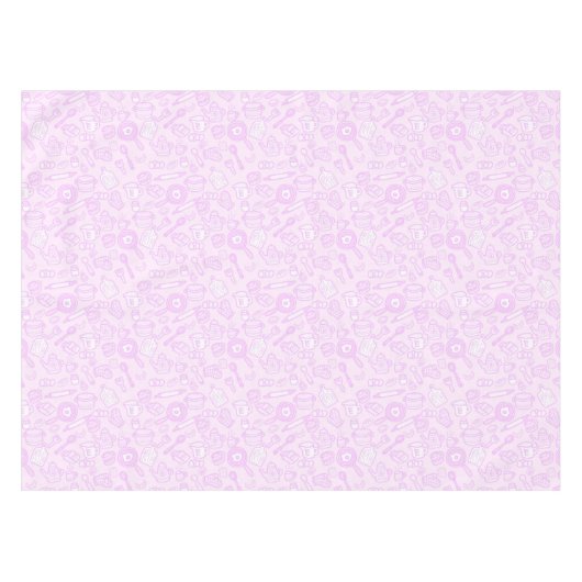 かわいい台所用品ピンク テーブルクロス (正面(横))