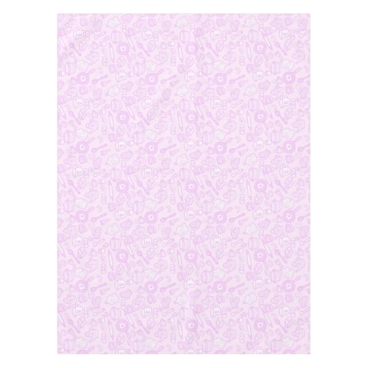 かわいい台所用品ピンク テーブルクロス (正面)