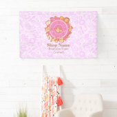 かわいい台所用品ピンク 横断幕 (インサイチュ)