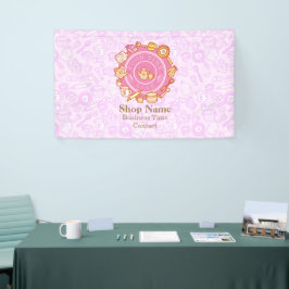 かわいい台所用品ピンク 横断幕