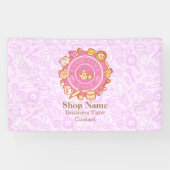 かわいい台所用品ピンク 横断幕 (横)