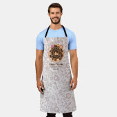 かわいい台所用品ブラウン エプロン (着用した状態)