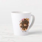 かわいい台所用品ブラウン カフェラテマグ (右アングル)