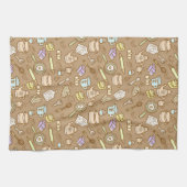 かわいい台所用品ブラウン キッチンタオル (横)