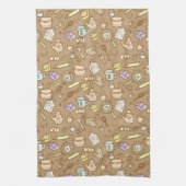 かわいい台所用品ブラウン キッチンタオル (縦)