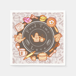 かわいい台所用品ブラウン スタンダードカクテルナプキン