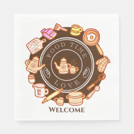 かわいい台所用品ブラウン スタンダードランチョンナプキン