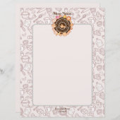 かわいい台所用品メニューブラウン (正面/裏面)