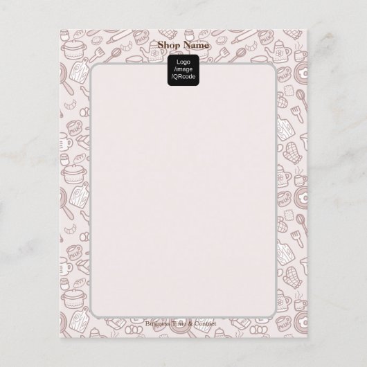 かわいい台所用品メニューブラウン チラシ (正面)